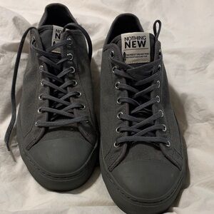 Nothing New Men's Dark Gray Canvas Low-Top Sneakers